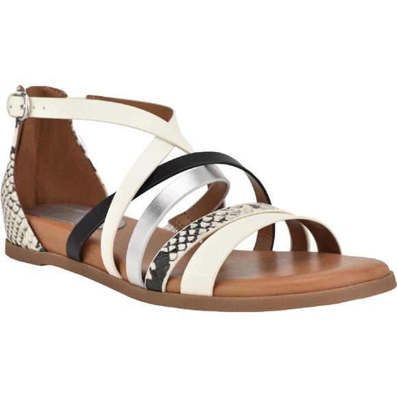 Nine West Shoes - Nine West Womens Cealiah Ivory Back Zipper Padded Insole Strappy Sandals NWT